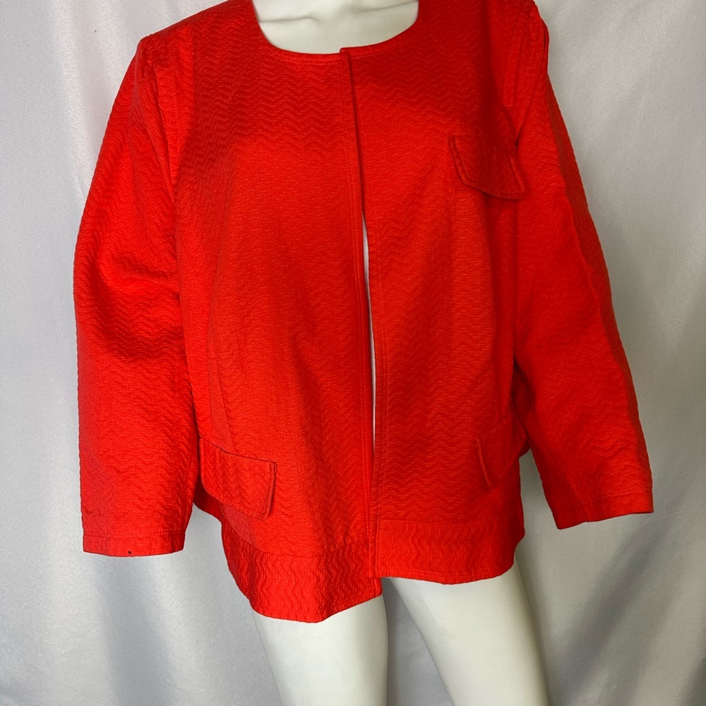 Liz Claiborne Size 3X Orange Open Front Blazer - Picture 3 of 4